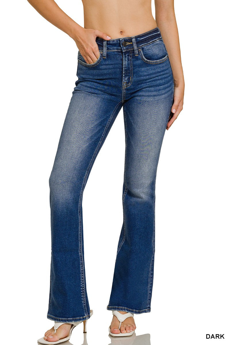 Zenana Dark Wash Bootcut Denim Pants 9595DD