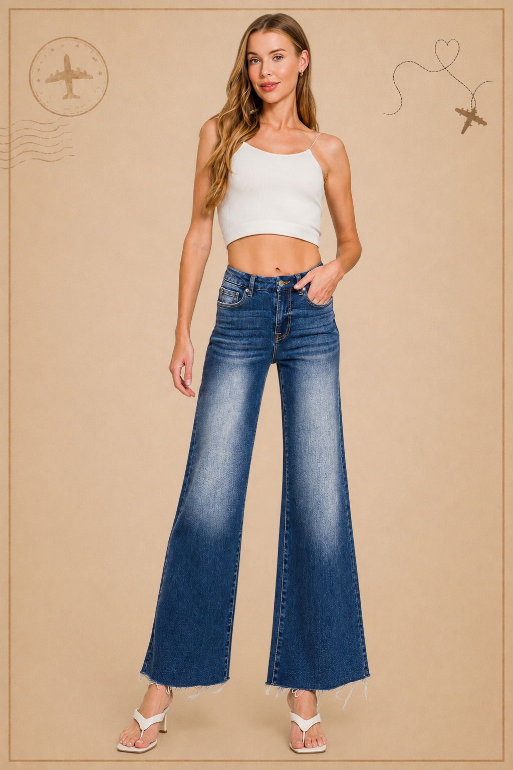 Zenana High Rise Flare Bottom Jeans 9539DD
