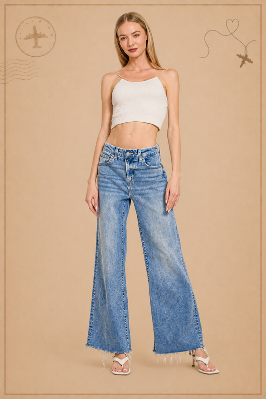 Zenana High Rise Flare Bottom Jeans 9539MM