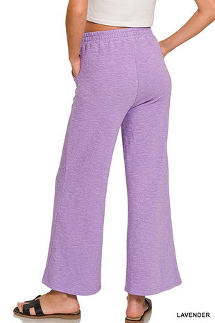 Zenana Cotton Slub Top & Pants Set 3460A3
