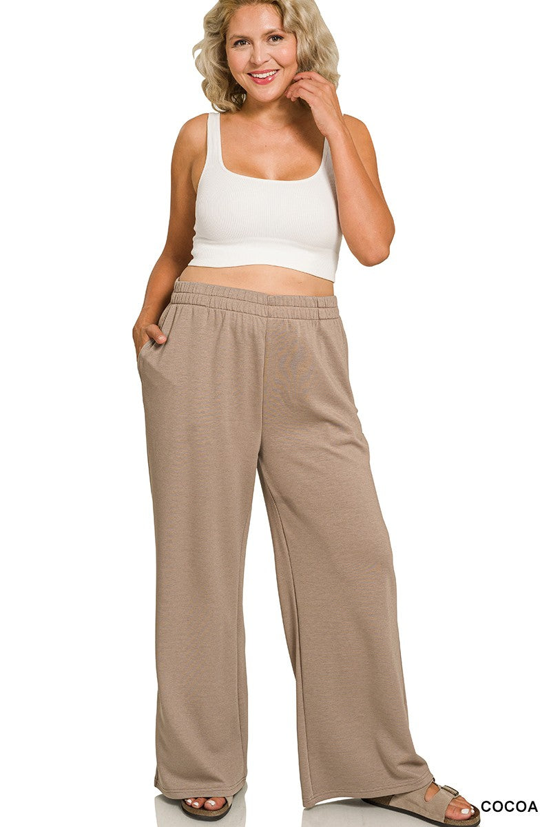 Zenana Plus Scuba High Neck Half Zip Top & Pants Set 4136X5