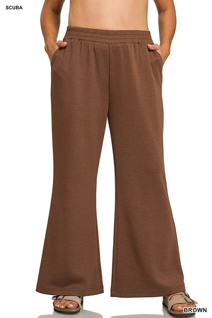 Zenana Plus Scuba Curved Hem Top & Pants Set 4133X5