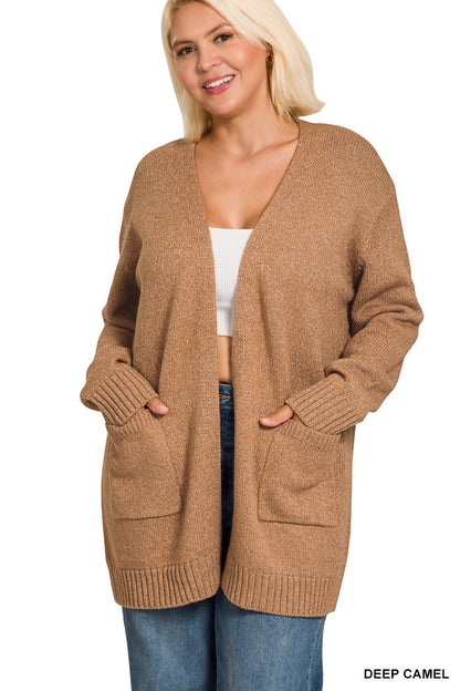 Zenana Plus Open Front Sweater Cardigan 2180X5