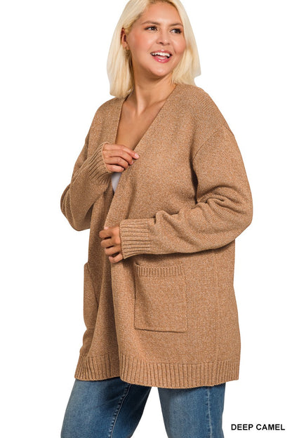 Zenana Plus Open Front Sweater Cardigan 2180X5