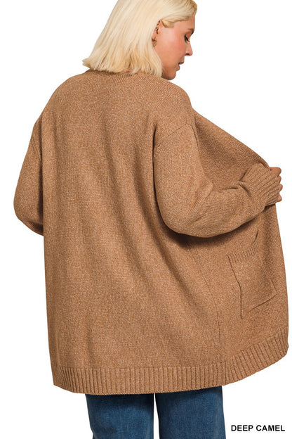 Zenana Plus Open Front Sweater Cardigan 2180X5