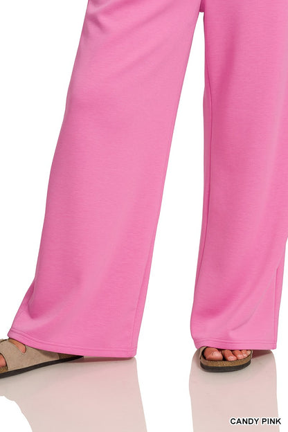 Zenana Plus Scuba Crewneck Pullover & Pants 2 Pieces Set 4114X5
