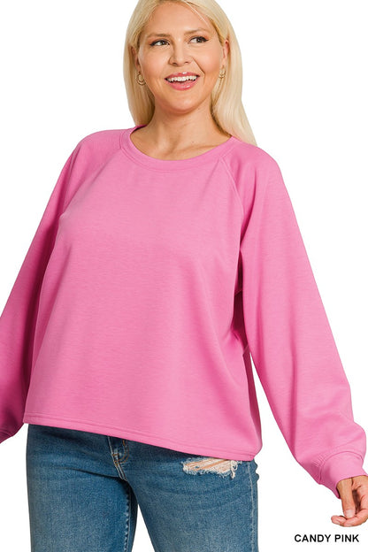 Zenana Plus Scuba Crewneck Pullover & Pants 2 Pieces Set 4114X5