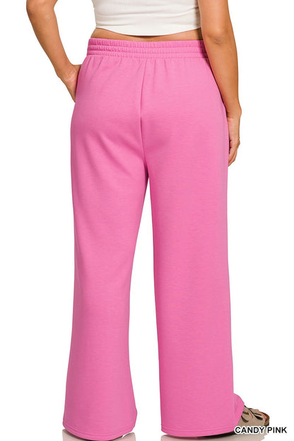 Zenana Plus Scuba Crewneck Pullover & Pants 2 Pieces Set 4114X5