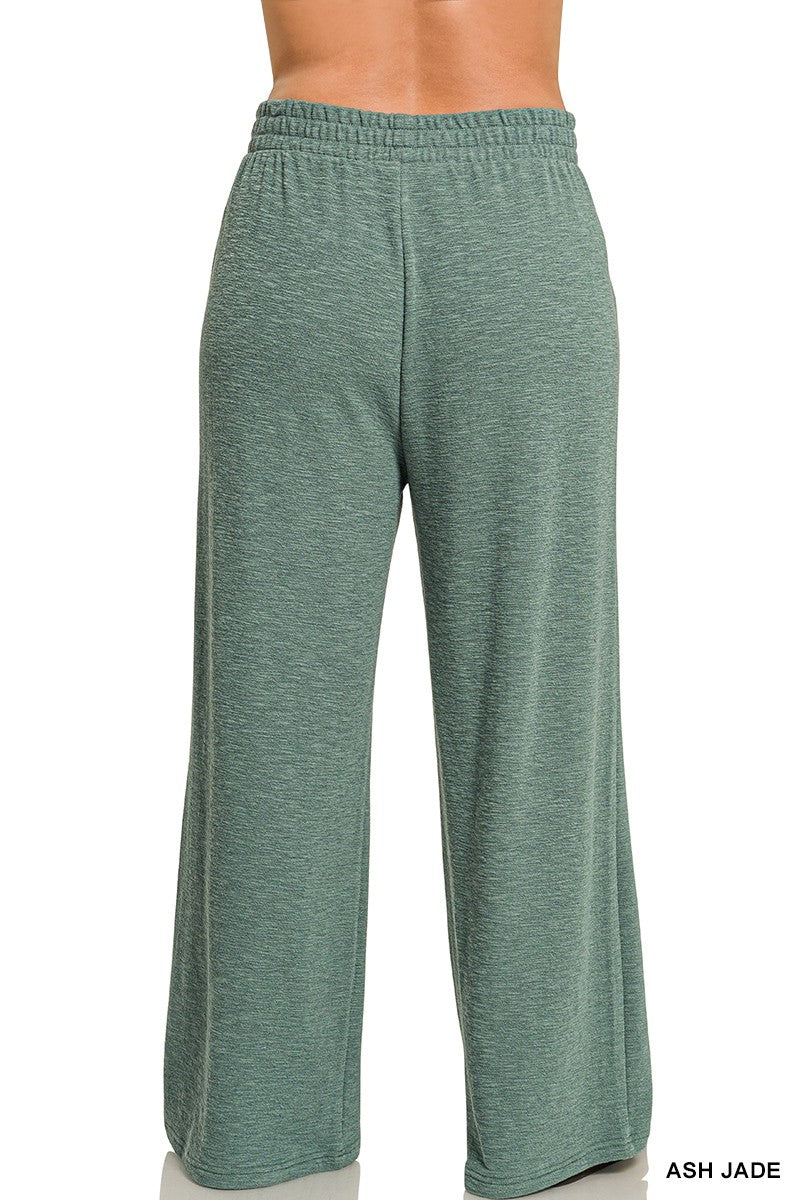 Zenana Plus Slub Long Sleeve Top & Pants 2pcs Set 3473X5