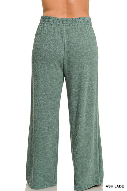 Zenana Plus Slub Long Sleeve Top & Pants 2pcs Set 3473X5