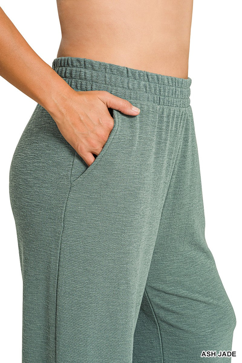 Zenana Plus Slub Long Sleeve Top & Pants 2pcs Set 3473X5