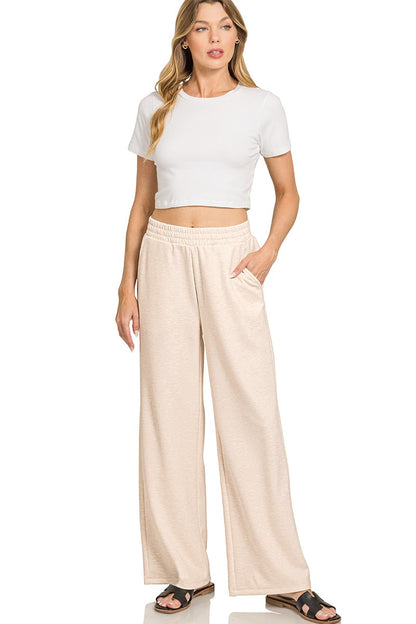 Zenana Scuba Crewneck Pullover & Pants 2 Pieces Set 4114D4