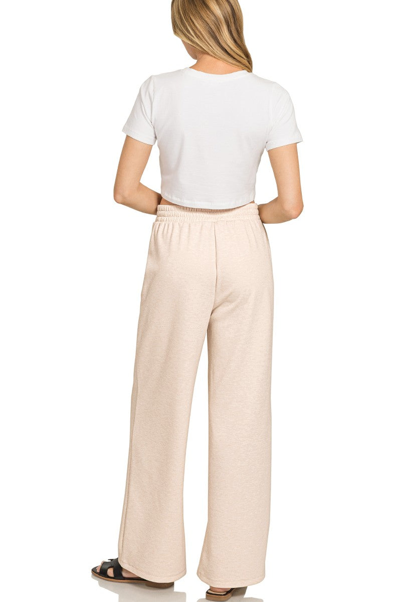 Zenana Scuba Crewneck Pullover & Pants 2 Pieces Set 4114D4