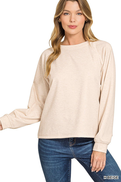 Zenana Scuba Crewneck Pullover & Pants 2 Pieces Set 4114D4