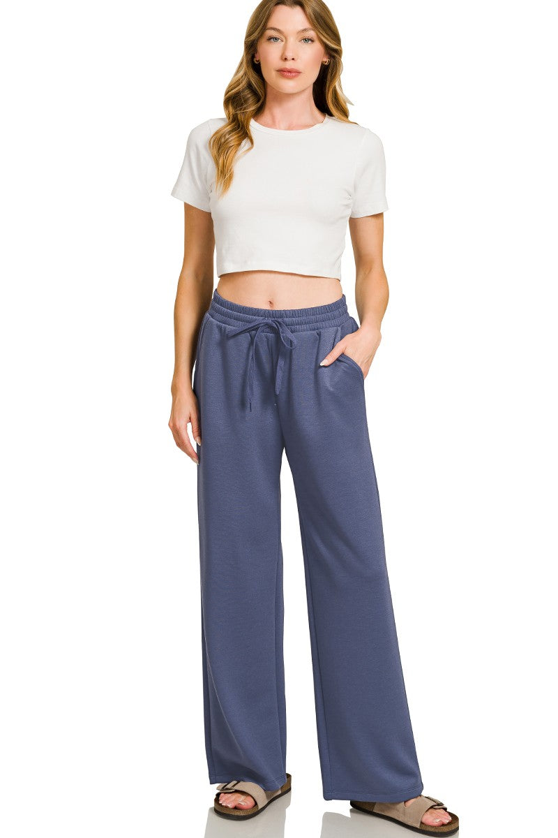 Zenana Scuba Crewneck Pullover & Pants Set 4115Y