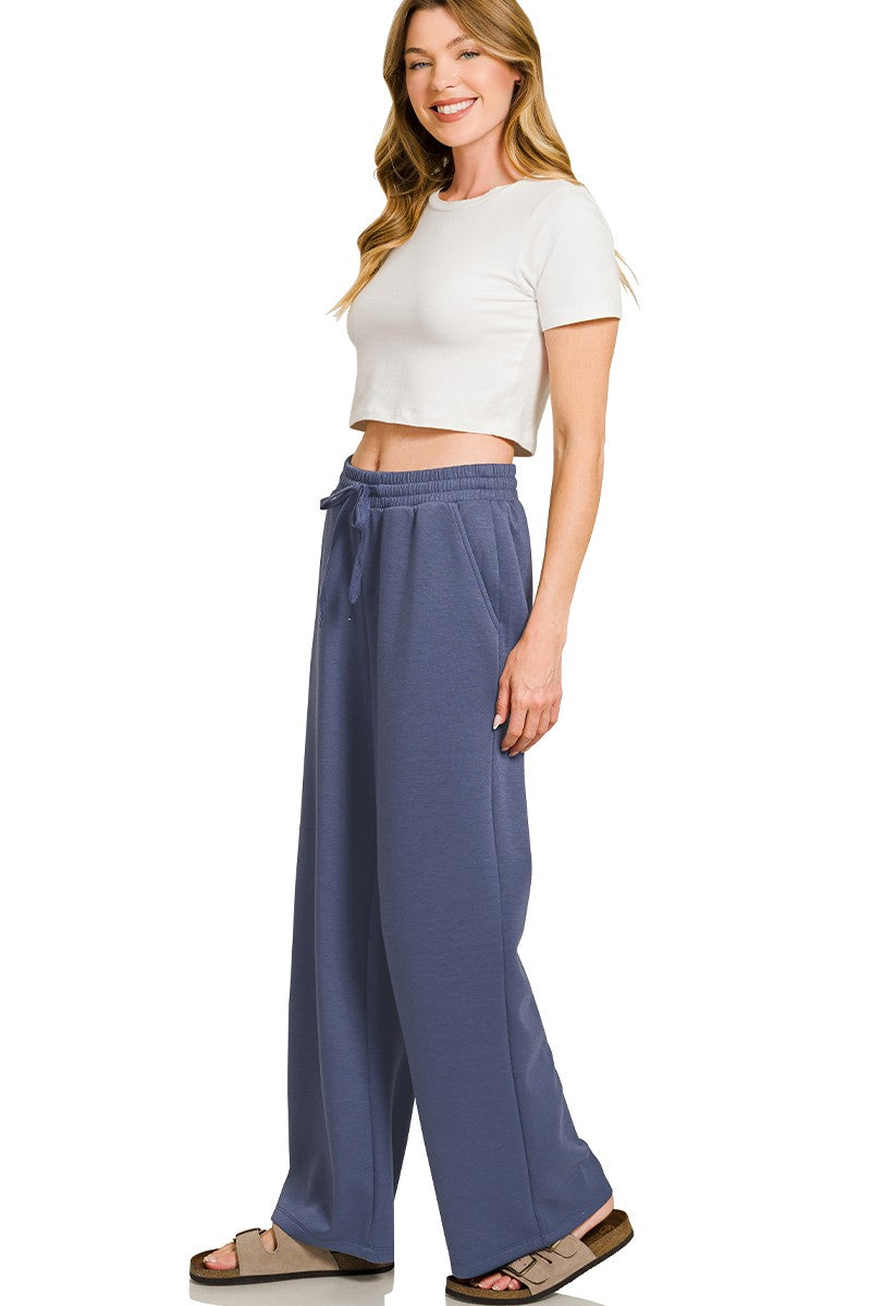 Zenana Scuba Crewneck Pullover & Pants Set 4115Y