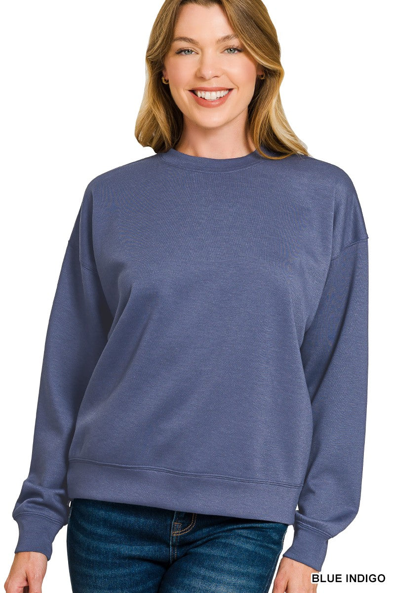 Zenana Scuba Crewneck Pullover & Pants Set 4115Y