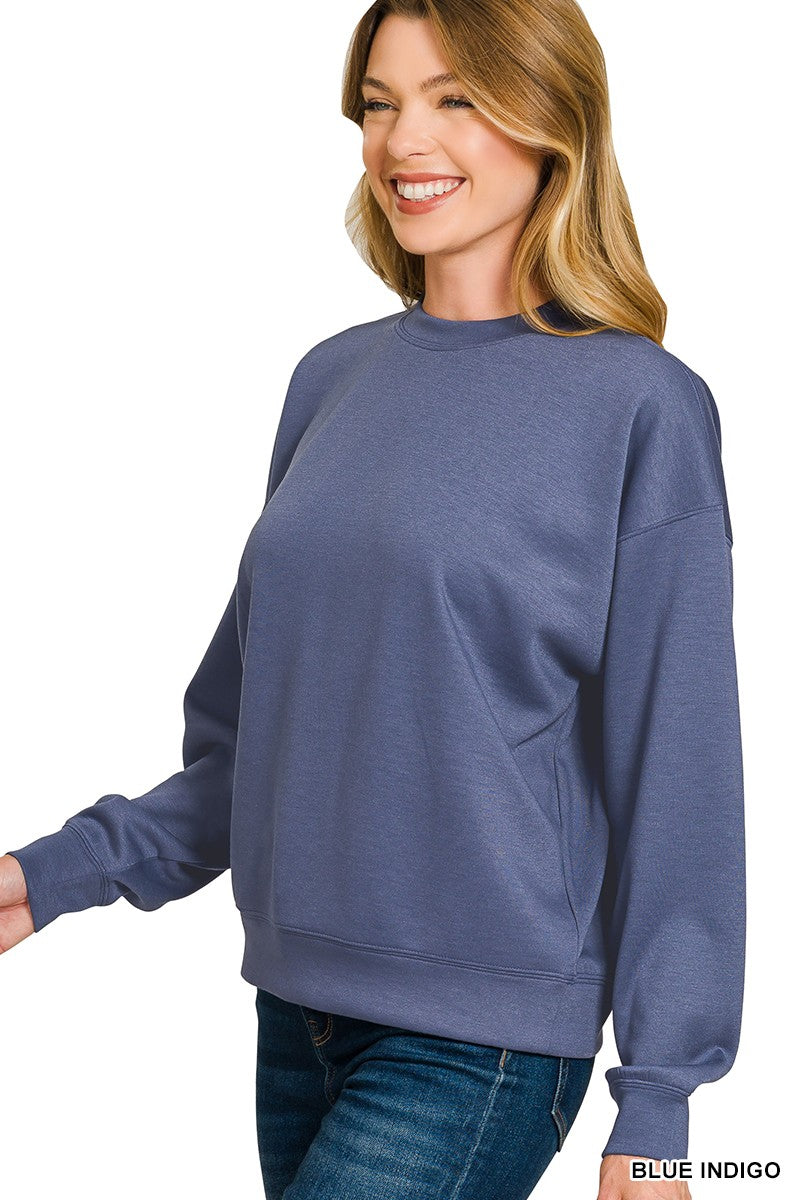 Zenana Scuba Crewneck Pullover & Pants Set 4115Y