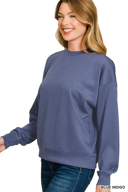 Zenana Scuba Crewneck Pullover & Pants Set 4115Y