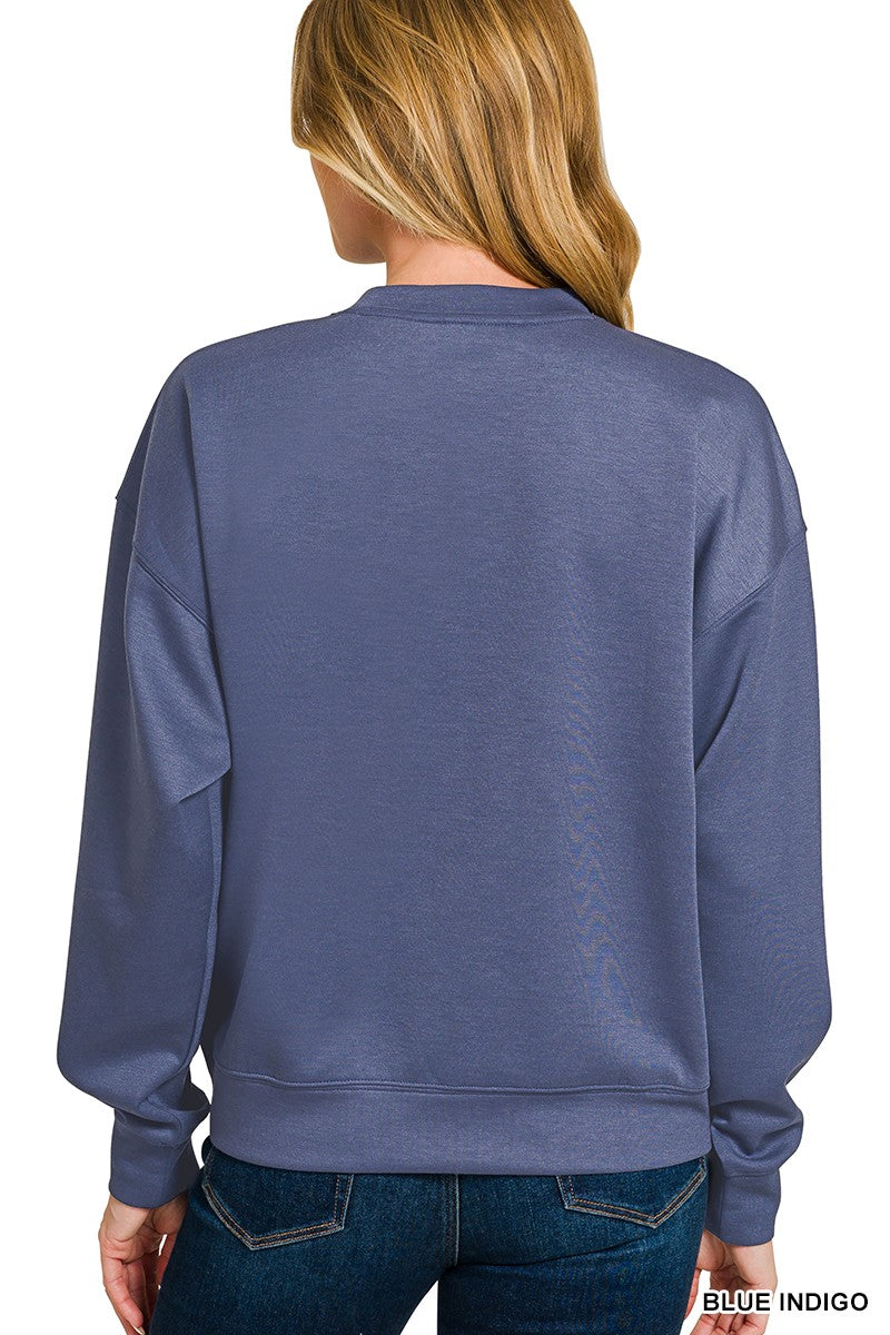 Zenana Scuba Crewneck Pullover & Pants Set 4115Y