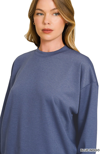 Zenana Scuba Crewneck Pullover & Pants Set 4115Y