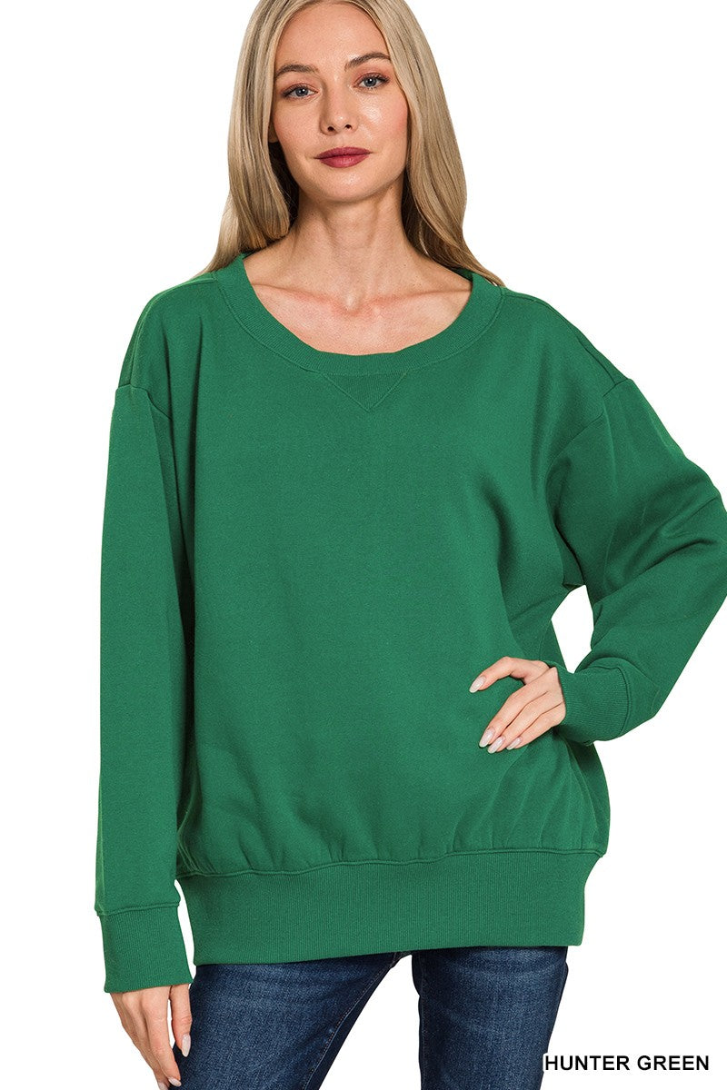 Zenana Fleece Boat Neck Sweatshirt 4380A5