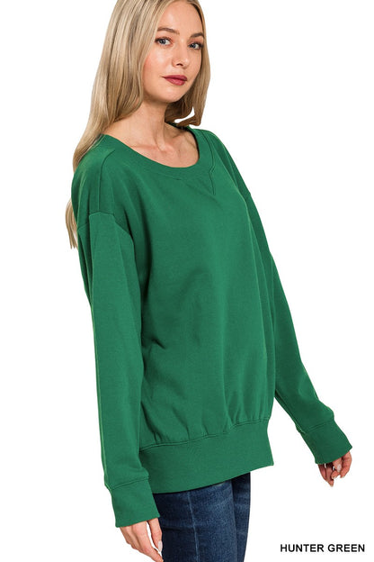 Zenana Fleece Boat Neck Sweatshirt 4380A5