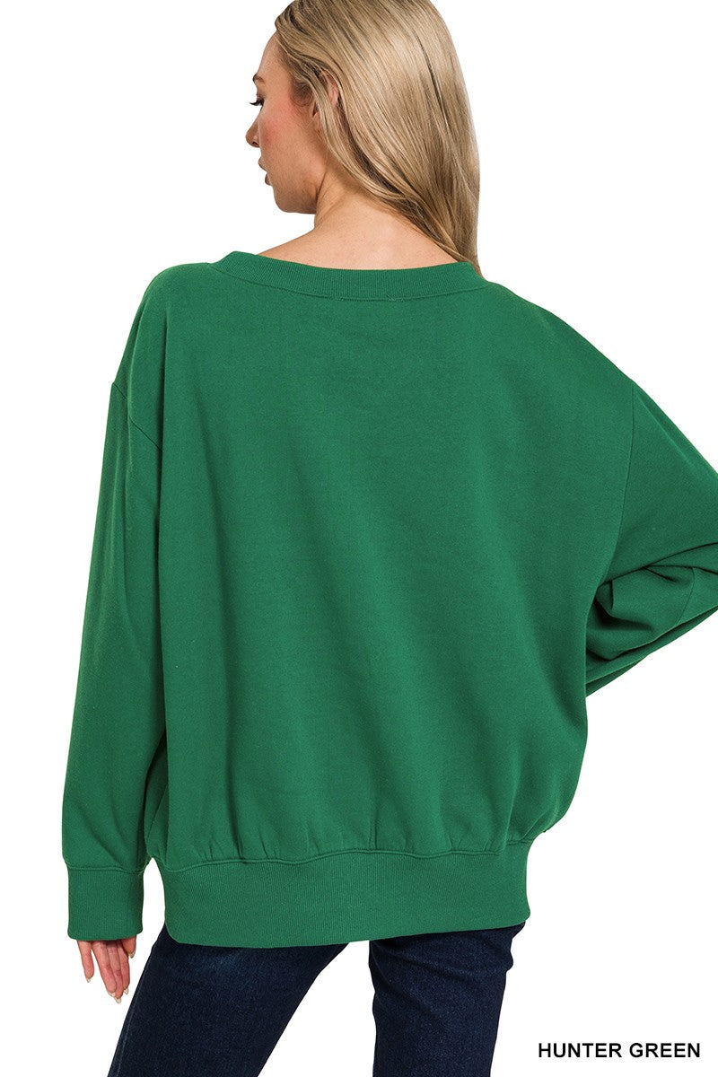 Zenana Fleece Boat Neck Sweatshirt 4380A5
