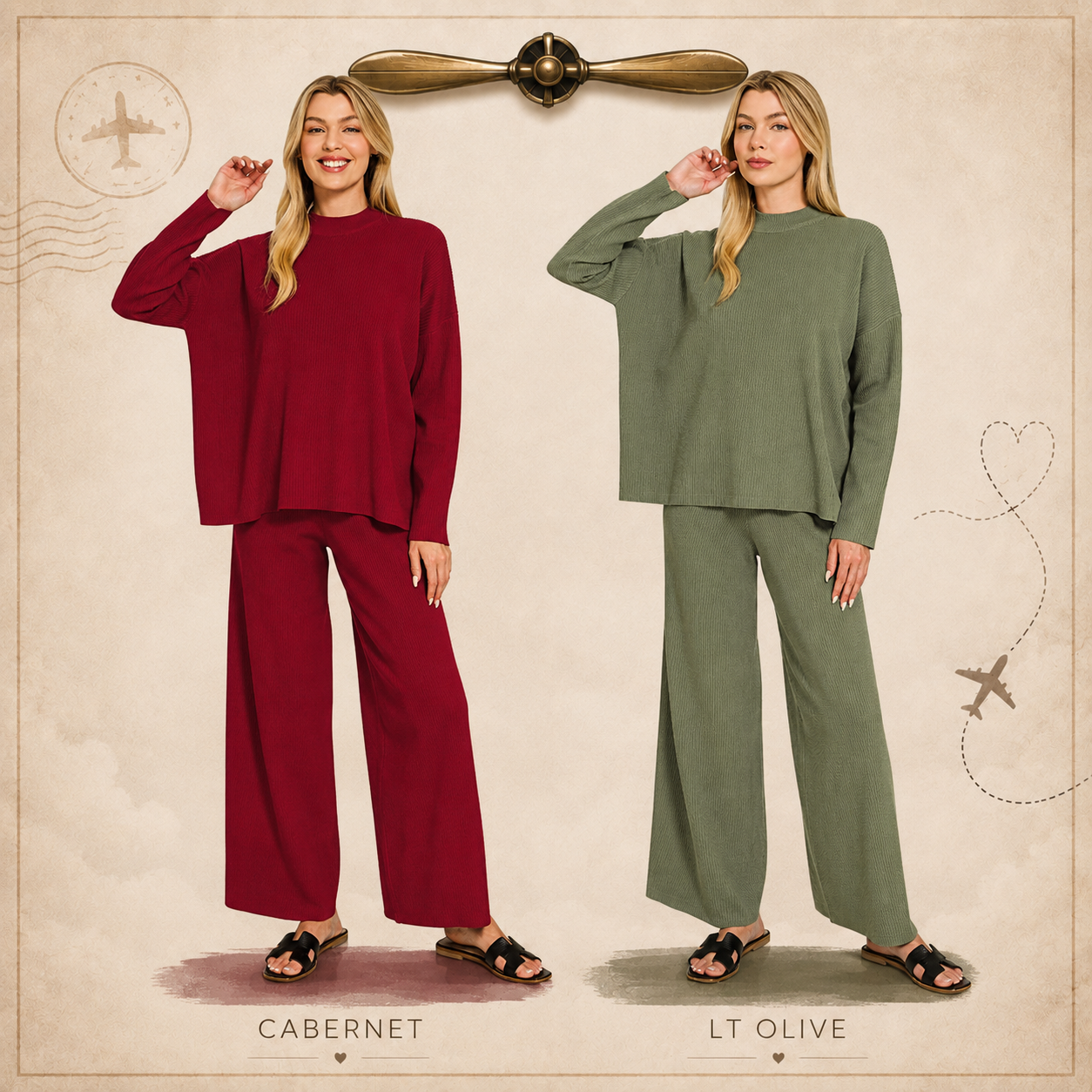 Zenana Viscose Sweater Top & Pants 2pcs Set