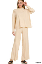 Zenana Viscose Sweater Top & Pants 2pcs Set