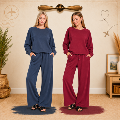 Zenana Soft Hacci Pullover & Pants Set 2841Y