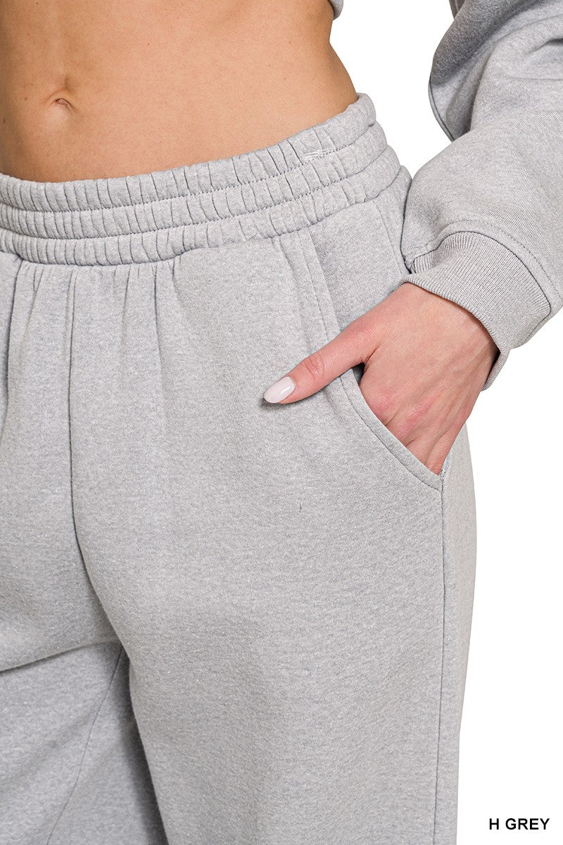 Zenana Fleece Raglan Sleeve Pullover & Sweatpants Set  4338A3