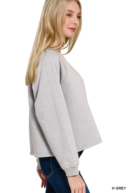 Zenana Fleece Raglan Sleeve Pullover & Sweatpants Set  4338A3