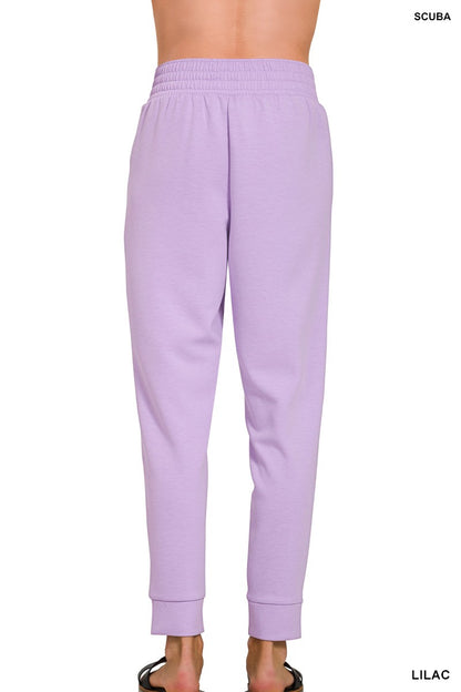 Zenana Scuba Mock Neck Pullover & Pintuck Joggers Set 4138