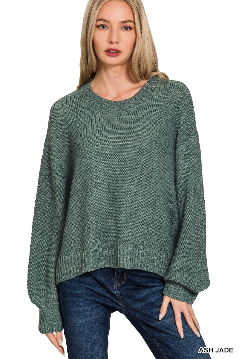 Zenana Oversized Baloon Sleeve Sweater 2514A5